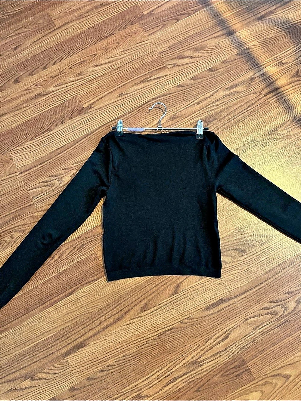 Just Polly Black Long Sleeve Top